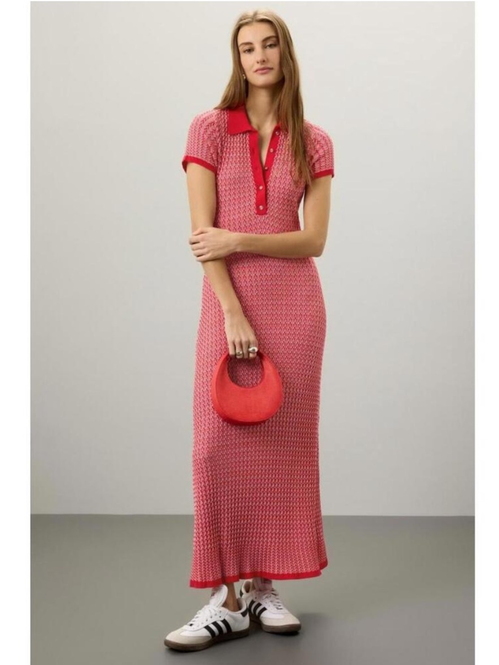 Maje Red Polo Midi Dress, US Size: 4/6